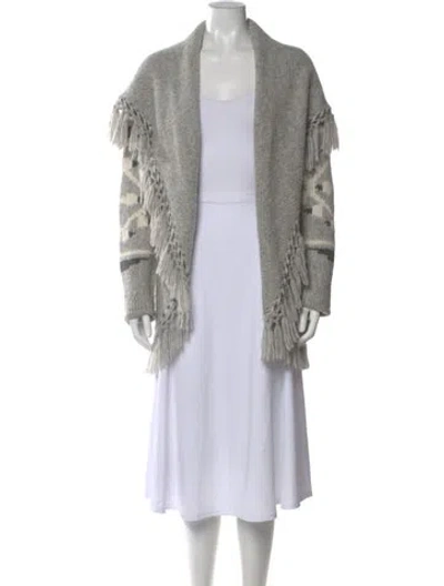 Pre-owned Loveshackfancy Alpaca Printed Sweater In Gray