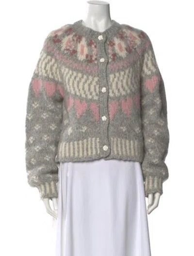 Pre-owned Loveshackfancy Alpaca Printed Sweater In Multi