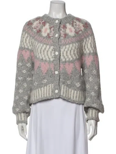 Pre-owned Loveshackfancy Alpaca Printed Sweater In Multi