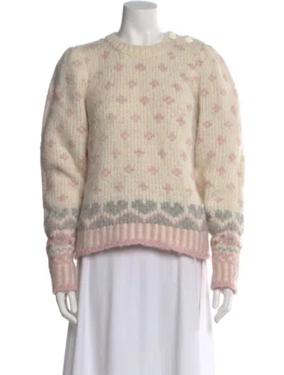 Pre-owned Loveshackfancy Alpaca Printed Sweater In Multi