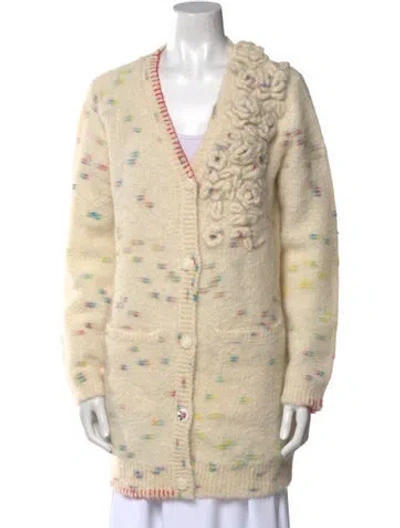 Pre-owned Loveshackfancy Alpaca Printed Sweater In Neutral