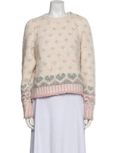 Pre-owned Loveshackfancy Alpaca Printed Sweater In Neutral