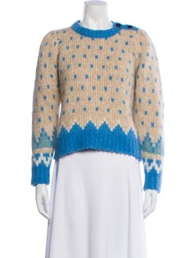 Pre-owned Loveshackfancy Alpaca Printed Sweater In Neutral