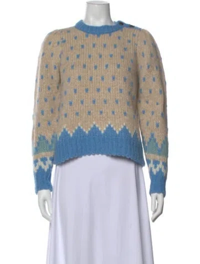 Pre-owned Loveshackfancy Alpaca Printed Sweater In Neutral