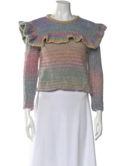 Pre-owned Loveshackfancy Alpaca Printed Sweater In Purple