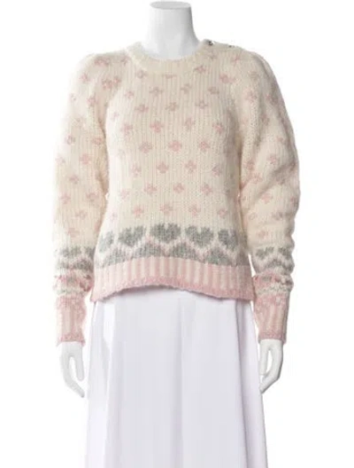 Pre-owned Loveshackfancy Alpaca Printed Sweater W/ Tags In Neutral