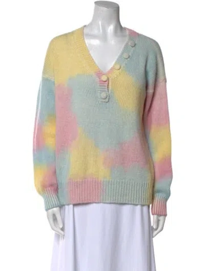 Pre-owned Loveshackfancy Alpaca Printed Sweater In Yellow