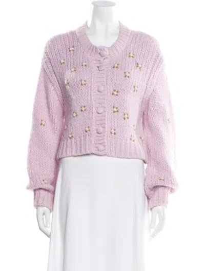 Pre-owned Loveshackfancy Alpaca Scoop Neck Sweater In Purple