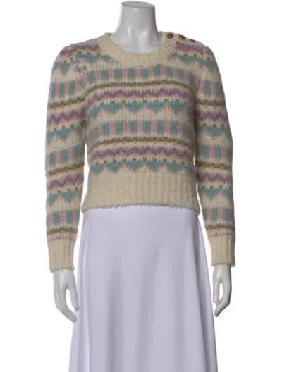 Pre-owned Loveshackfancy Alpaca Striped Sweater In Neutral