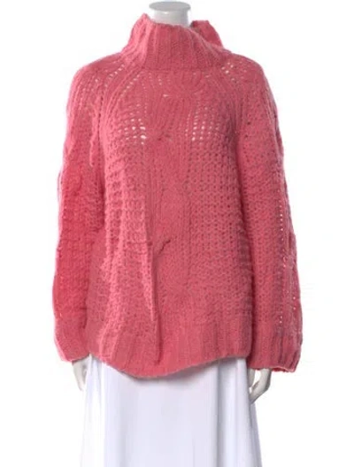 Pre-owned Loveshackfancy Alpaca Turtleneck Sweater In Pink