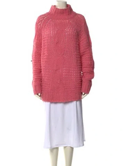 Pre-owned Loveshackfancy Alpaca Turtleneck Sweater In Pink