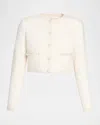 Loveshackfancy Alphie Cropped Jacket In Ivory Mist