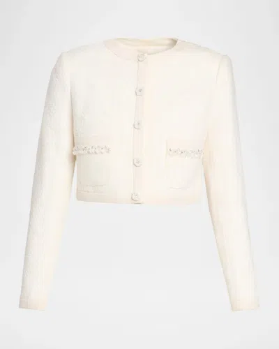 Loveshackfancy Alphie Cropped Jacket In Multi