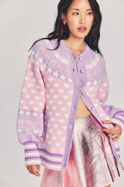 Loveshackfancy Amalo Boyfriend Cardigan Macaron Pink