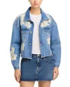 Loveshackfancy Amana Lace Patch Denim Jacket In Blue