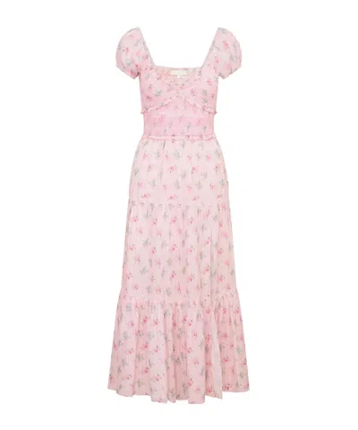 Loveshackfancy Amandla Floral Cotton Dress In Pink