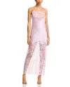 Loveshackfancy Amarissa Lace-paneled Satin Maxi Dress In Pink Magnolia