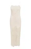 Loveshackfancy Amarissa Lace-paneled Satin Maxi Dress In White