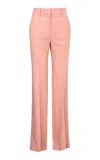 Loveshackfancy Amberelle Wool-blend Wide-leg Pants In Pink
