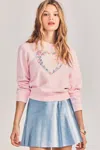 Loveshackfancy Ameenah Pullover Golden Locket Ballerina In Pink