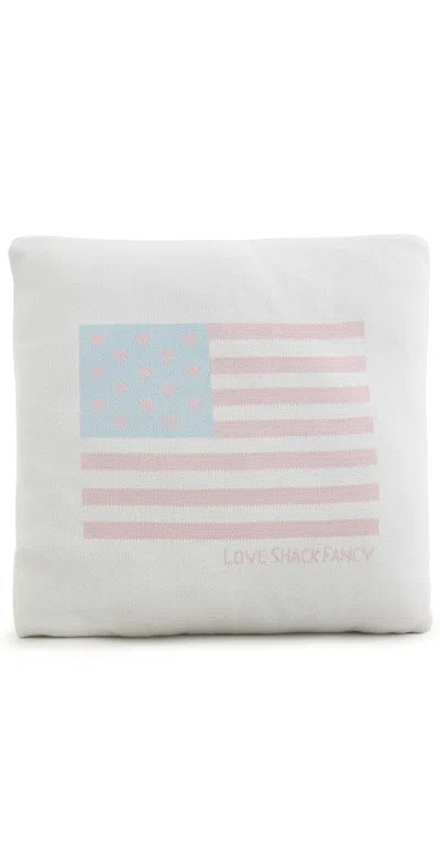 Loveshackfancy American Flag Pillow Weathered Rose In Pink
