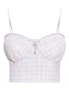 Loveshackfancy Amorana Gingham-check Top In Pink
