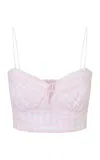 Loveshackfancy Amorana Linen Bustier In Light Pink