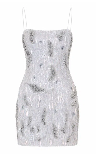 Loveshackfancy Amrelle Beaded Mini Dress In Neutral