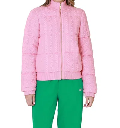 Loveshackfancy Andora Bomber Jacket In Powder Blush In Pink