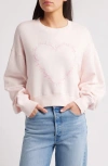 Loveshackfancy Aneria High-low Crop Sweatshirt In Pucker Up Pink