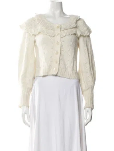 Pre-owned Loveshackfancy Angora Crew Neck Sweater In Neutral