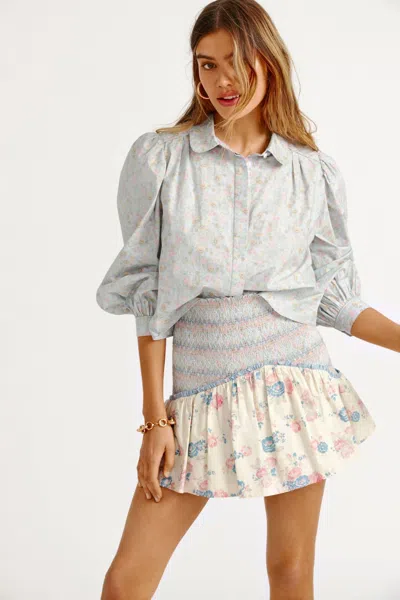 Loveshackfancy Anguilla Skirt Pastel Lemon Blueberry In Multi