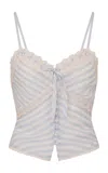 Loveshackfancy Anika Striped Top In White