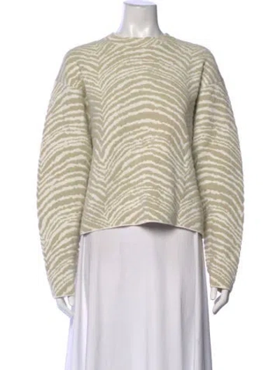 Pre-owned Loveshackfancy Animal Print Crew Neck Sweater In Neutrals