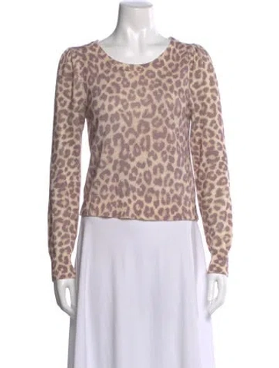 Pre-owned Loveshackfancy Animal Print Crew Neck Top In Pink
