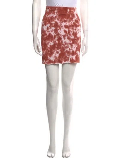 Pre-owned Loveshackfancy Animal Print Mini Skirt In Orange