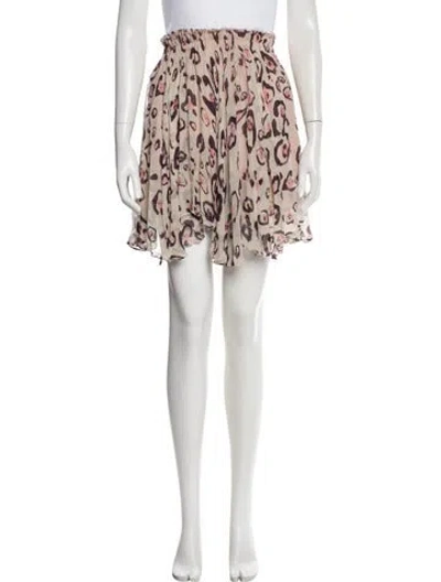 Pre-owned Loveshackfancy Animal Print Mini Skirt In Pink
