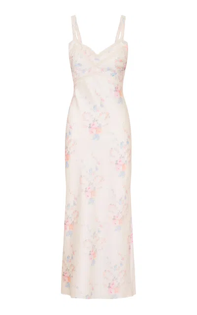 Loveshackfancy Annabeth Printed Midi Dress In Neutral