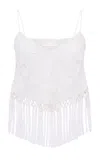 Loveshackfancy Annemarie Fringed Top In White