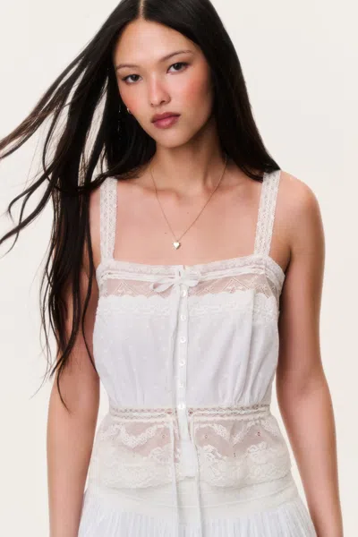 Loveshackfancy Anoria Top Ivory In Multi