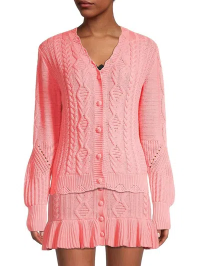 Loveshackfancy Anselma Cardigan In Powder Blush In Pink