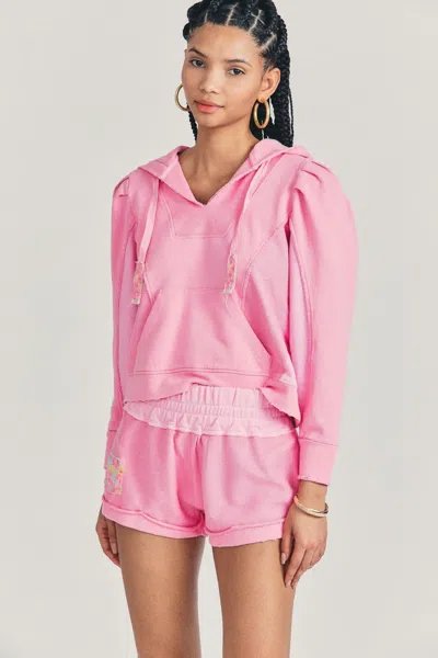 Loveshackfancy Anthea Short Party Pink Hand Dye