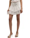 Loveshackfancy Antila Tiered Lace Mini Skirt In True White In White