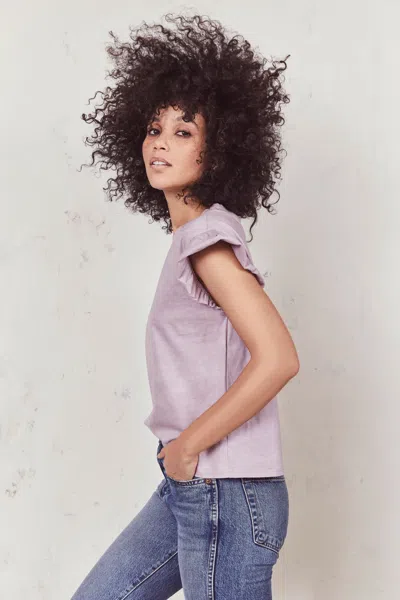 Loveshackfancy Antoinette Top Lotus In Purple