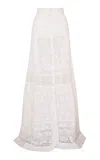 Loveshackfancy Araminta Button-front Cotton Maxi Skirt In White