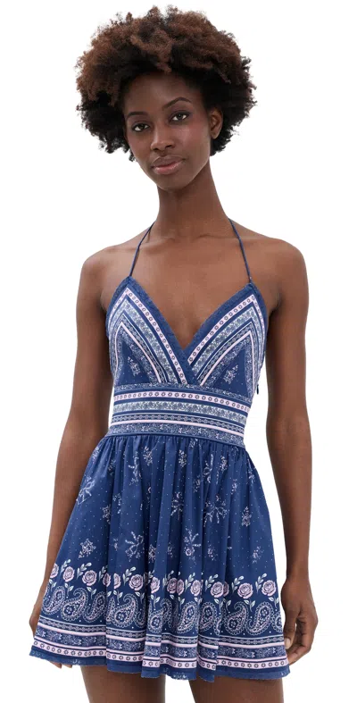 Loveshackfancy Arletta Lace Detail Stretch Cotton Minidress In Multi