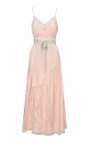 Loveshackfancy Arlissa Lace-trimmed Silk Maxi Dress In Pink