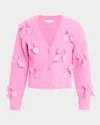 Loveshackfancy Ashtan Alpaca Bow-embellished Cardigan In Rose Pompadour