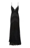 Loveshackfancy Astra Paneled Lace Maxi Dress In Black
