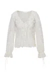 Loveshackfancy Aubrenna Sheer Top In White